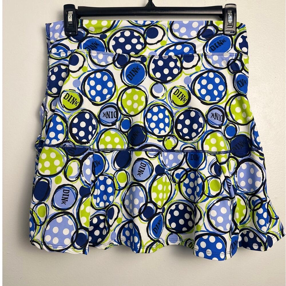 Pickleball Bella "Dink 1" Skort - Women's Blue Lime Geometric Athletic Skirt